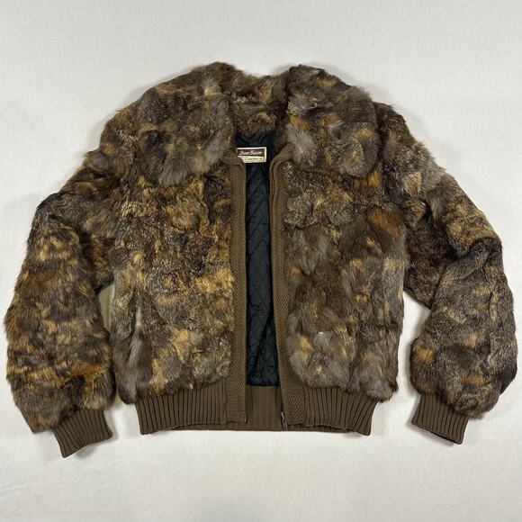 Dino Ricco Vintage Women’s Rabbit Fur Coat - Bomber Jacket - Size Medium - Picture 1 of 10